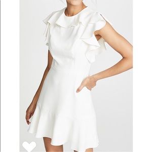 Amanda Uprichard Ruffle High Neckline Sleeveless Emery Cocktail Dress